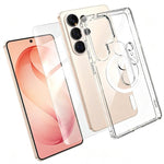 Set 3 in 1: custodia magnetica trasparente in TPU e PC con pellicola temperata ad alto contenuto di allumina e protezione per l'obiettivo., For Galaxy S26 FE 5G, For Galaxy Z Fold8 Ultra 5G, For Galaxy Z Flip8 5G, For Galaxy S26+ 5G                    ...