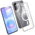 Set 3 in 1: custodia magnetica trasparente in TPU e PC con pellicola temperata ad alto contenuto di allumina e protezione per l'obiettivo., For Galaxy S26 FE 5G, For Galaxy Z Fold8 Ultra 5G, For Galaxy Z Flip8 5G, For Galaxy S26+ 5G                    ...