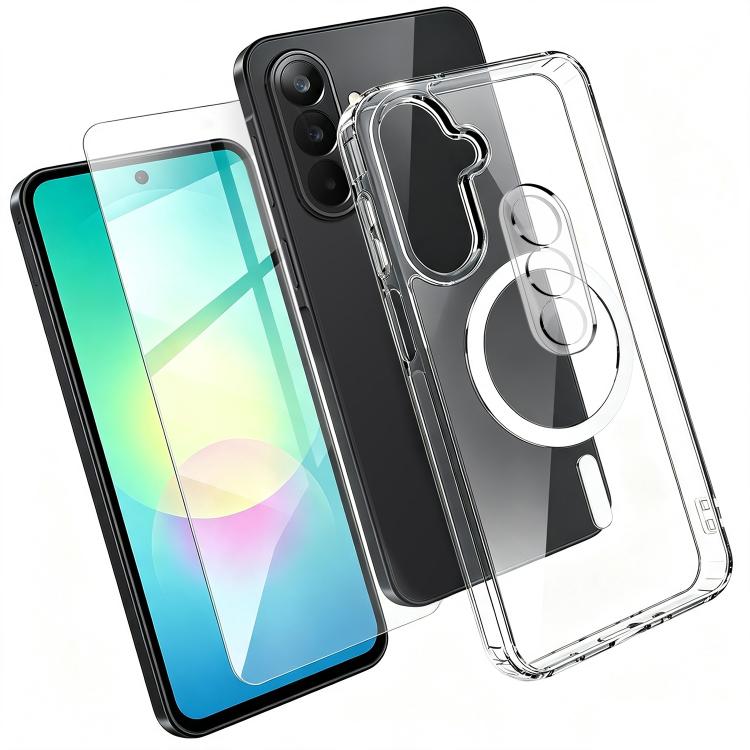 Set 3 in 1: custodia magnetica trasparente in TPU e PC con pellicola temperata ad alto contenuto di allumina e protezione per l'obiettivo., For Galaxy S26 FE 5G, For Galaxy Z Fold8 Ultra 5G, For Galaxy Z Flip8 5G, For Galaxy S26+ 5G                    ...
