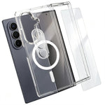 Set 3 in 1: custodia magnetica trasparente in TPU e PC con pellicola temperata ad alto contenuto di allumina e protezione per l'obiettivo., For Galaxy S26 FE 5G, For Galaxy Z Fold8 Ultra 5G, For Galaxy Z Flip8 5G, For Galaxy S26+ 5G                    ...