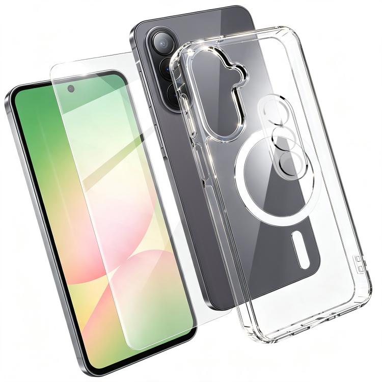 Set 3 in 1: custodia magnetica trasparente in TPU e PC con pellicola temperata ad alto contenuto di allumina e protezione per l'obiettivo., For Galaxy S26 FE 5G, For Galaxy Z Fold8 Ultra 5G, For Galaxy Z Flip8 5G, For Galaxy S26+ 5G                    ...