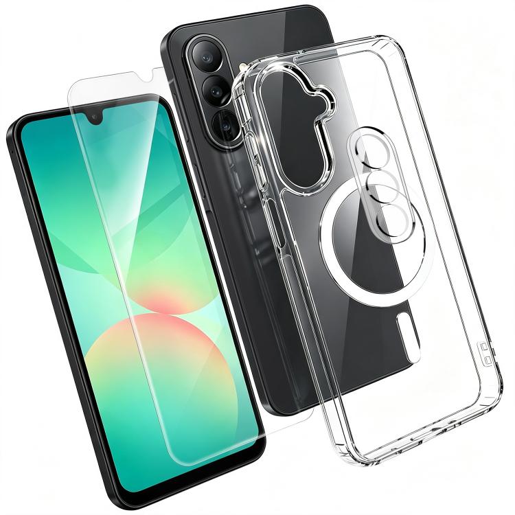 Set 3 in 1: custodia magnetica trasparente in TPU e PC con pellicola temperata ad alto contenuto di allumina e protezione per l'obiettivo., For Galaxy S26 FE 5G, For Galaxy Z Fold8 Ultra 5G, For Galaxy Z Flip8 5G, For Galaxy S26+ 5G                    ...