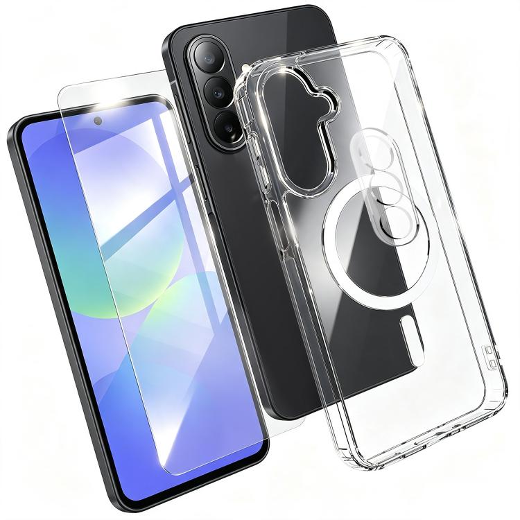 Set 3 in 1: custodia magnetica trasparente in TPU e PC con pellicola temperata ad alto contenuto di allumina e protezione per l'obiettivo., For Galaxy S26 FE 5G, For Galaxy Z Fold8 Ultra 5G, For Galaxy Z Flip8 5G, For Galaxy S26+ 5G                    ...