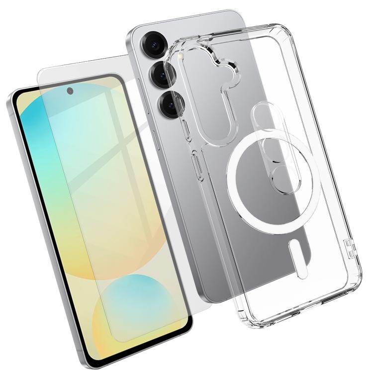 Set 3 in 1: custodia magnetica trasparente in TPU e PC con pellicola temperata ad alto contenuto di allumina e protezione per l'obiettivo., For Galaxy S26 FE 5G, For Galaxy Z Fold8 Ultra 5G, For Galaxy Z Flip8 5G, For Galaxy S26+ 5G                    ...