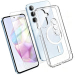 Set 3 in 1: custodia magnetica trasparente in TPU e PC con pellicola temperata ad alto contenuto di allumina e protezione per l'obiettivo., For Galaxy S26 FE 5G, For Galaxy Z Fold8 Ultra 5G, For Galaxy Z Flip8 5G, For Galaxy S26+ 5G                    ...