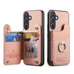 Portafoglio multi-carta con anelli in tessuto twill, custodia per telefono in pelle vegana, For Galaxy A57 5G, For Galaxy A37 5G, For Galaxy S25 FE 5G