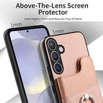 Portafoglio multi-carta con anelli in tessuto twill, custodia per telefono in pelle vegana, For Galaxy A57 5G, For Galaxy A37 5G, For Galaxy S25 FE 5G