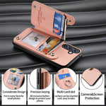 Portafoglio multi-carta con anelli in tessuto twill, custodia per telefono in pelle vegana, For Galaxy A57 5G, For Galaxy A37 5G, For Galaxy S25 FE 5G