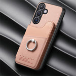 Portafoglio multi-carta con anelli in tessuto twill, custodia per telefono in pelle vegana, For Galaxy A57 5G, For Galaxy A37 5G, For Galaxy S25 FE 5G