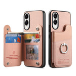 Portafoglio multi-carta con anelli in tessuto twill, custodia per telefono in pelle vegana, For Galaxy S25 Edge 5G, For Galaxy A56 5G, For Galaxy A26 5G