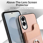 Portafoglio multi-carta con anelli in tessuto twill, custodia per telefono in pelle vegana, For Galaxy S25 Edge 5G, For Galaxy A56 5G, For Galaxy A26 5G