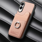 Portafoglio multi-carta con anelli in tessuto twill, custodia per telefono in pelle vegana, For Galaxy S25 Edge 5G, For Galaxy A56 5G, For Galaxy A26 5G