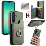 Portafoglio multi-carta con anelli in tessuto twill, custodia per telefono in pelle vegana, For Galaxy S25 Edge 5G, For Galaxy A56 5G, For Galaxy A26 5G