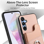 Portafoglio multi-carta con anelli in tessuto twill, custodia per telefono in pelle vegana, For Galaxy A35 5G, For Galaxy S24 Ultra 5G, For Galaxy S24+ 5G