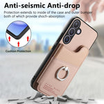 Portafoglio multi-carta con anelli in tessuto twill, custodia per telefono in pelle vegana, For Galaxy S24 5G, For Galaxy S23 FE 5G, For Galaxy A54 5G
