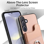 Portafoglio multi-carta con anelli in tessuto twill, custodia per telefono in pelle vegana, For Galaxy S24 5G, For Galaxy S23 FE 5G, For Galaxy A54 5G