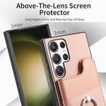 Portafoglio multi-carta con anelli in tessuto twill, custodia per telefono in pelle vegana, For Galaxy S23 Ultra 5G, For Galaxy S23+ 5G, For Galaxy S23 5G
