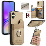 Portafoglio multi-carta con anelli in tessuto twill, custodia per telefono in pelle vegana, For Galaxy A17, For Galaxy A07, For Galaxy A16