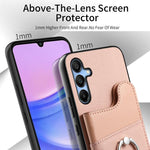 Portafoglio multi-carta con anelli in tessuto twill, custodia per telefono in pelle vegana, For Galaxy A15