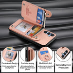 Portafoglio multi-carta con anelli in tessuto twill, custodia per telefono in pelle vegana, For Galaxy A15