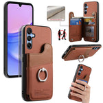 Portafoglio multi-carta con anelli in tessuto twill, custodia per telefono in pelle vegana, For Galaxy A15