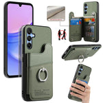 Portafoglio multi-carta con anelli in tessuto twill, custodia per telefono in pelle vegana, For Galaxy A15