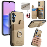 Portafoglio multi-carta con anelli in tessuto twill, custodia per telefono in pelle vegana, For Galaxy A15