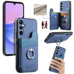 Portafoglio multi-carta con anelli in tessuto twill, custodia per telefono in pelle vegana, For Galaxy A15