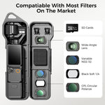 Scatola portaoggetti rigida progettata con scomparto per filtro e slot per scheda SD., For DJI Osmo Pocket 4 / 3