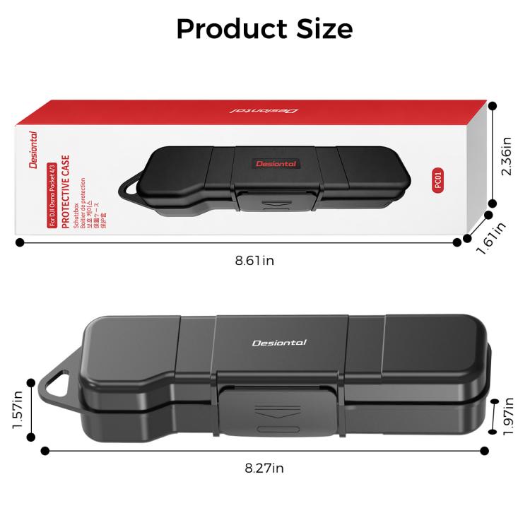Scatola portaoggetti rigida progettata con scomparto per filtro e slot per scheda SD., For DJI Osmo Pocket 4 / 3