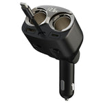 Caricabatterie da auto multiporta GE12 con display di tensione e interruttore indipendente, 120 W, con presa accendisigari., GE12