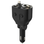Caricabatterie da auto multiporta GE12 con display di tensione e interruttore indipendente, 120 W, con presa accendisigari., GE12