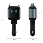Caricabatterie da auto GE15 da 65 W PD a 4 porte con doppio cavo Type-C retrattile e luce ambientale a LED., GE15