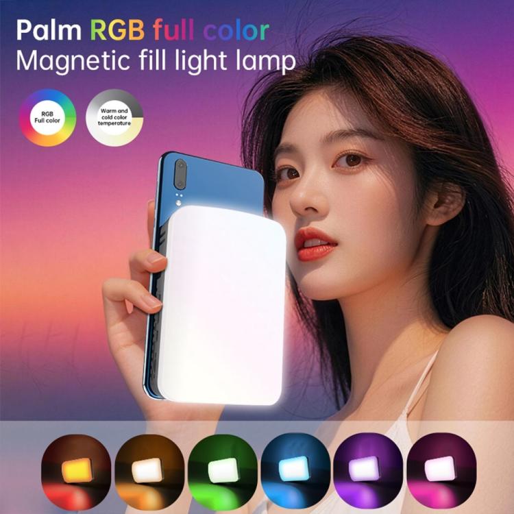 K12 RGB LED Fill Light 118 Beads 10W Magnetic Portable Photography Light with Diffuser