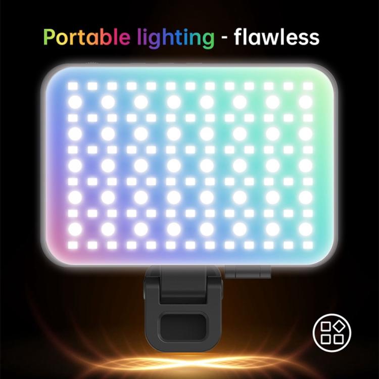 K12 RGB LED Fill Light 118 Beads 10W Magnetic Portable Photography Light with Diffuser