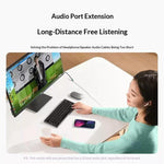 UGREEN AV124-10784 Gold-Plated 3.5mm Male to Female AUX Audio Extension Cable, Length: 2M, 3.5mm Male to 3.5mm Female Black