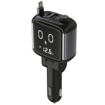 Caricabatterie da auto GE16 da 65 W PD con cavo Type-C retrattile, display della tensione e grafica a cartoni animati., GE16
