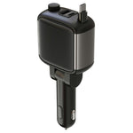 Caricabatterie da auto GE16 da 65 W PD con cavo Type-C retrattile, display della tensione e grafica a cartoni animati., GE16