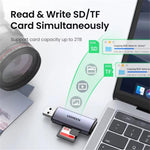 Lettore di schede SD/TF a doppio slot UGREEN CM185 Type-C e USB 3.0