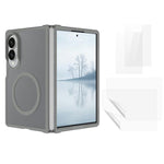 Set 5 in 1: custodia magnetica per telefono con effetto pelle, 2 pellicole protettive esterne per lo schermo + 2 pellicole protettive interne in idrogel per lo schermo., For Galaxy Z Fold8 5G