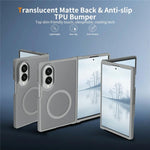 Set 5 in 1: custodia magnetica per telefono con effetto pelle, 2 pellicole protettive esterne per lo schermo + 2 pellicole protettive interne in idrogel per lo schermo., For Galaxy Z Fold8 5G