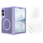 Set 5 in 1: custodia magnetica per telefono con effetto pelle, 2 pellicole protettive esterne per lo schermo + 2 pellicole protettive interne in idrogel per lo schermo., For Galaxy Z Fold8 5G