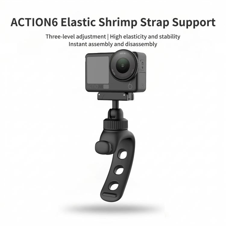 Staffa universale con cinghia elastica per bicicletta, fissaggio fisso, For DJI Osmo Action 6