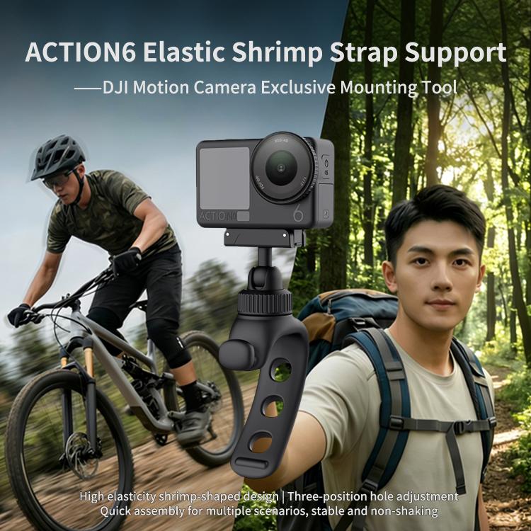 Staffa universale con cinghia elastica per bicicletta, fissaggio fisso, For DJI Osmo Action 6