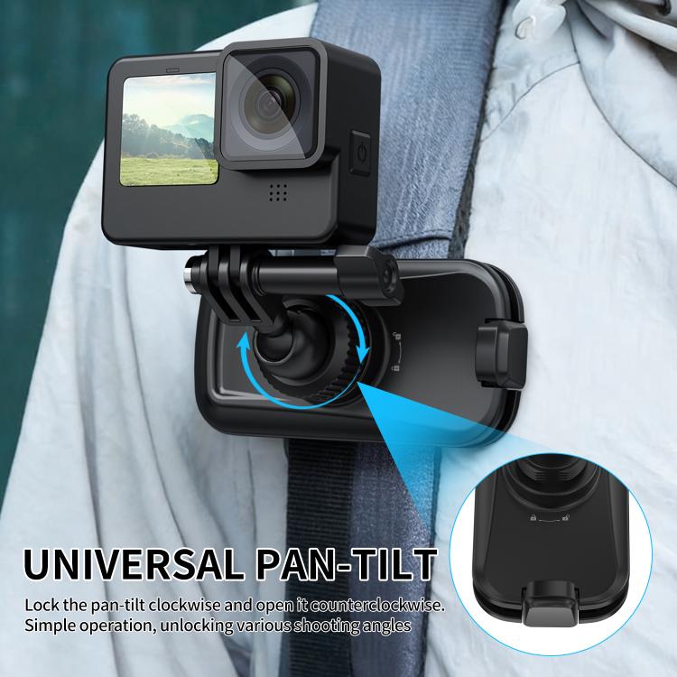 Clip magnetica a sgancio rapido regolabile a 360° per zaino, compatibile con DJI, Insta360, GoPro e altre action camera., For Action Cameras