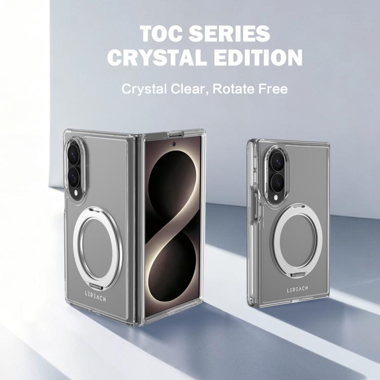 Custodia magnetica per telefono LeReach TOC Crystal Series con supporto girevole Armor., For Galaxy Z Fold8 5G