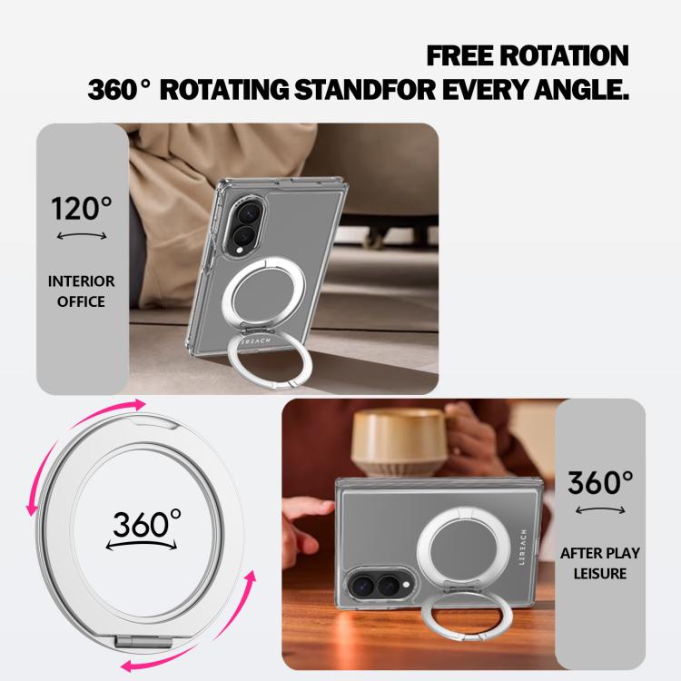 Custodia magnetica per telefono LeReach TOC Crystal Series con supporto girevole Armor., For Galaxy Z Fold8 5G