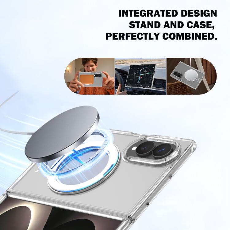 Custodia magnetica per telefono LeReach TOC Crystal Series con supporto girevole Armor., For Galaxy Z Fold8 5G
