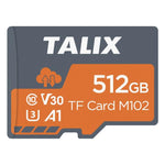 TALIX M102 TF Card U3 V30 A1 4K UHD Video Storage Memory Card, M102-32G, M102-64G, M102-128G, M102-256G, M102-512G