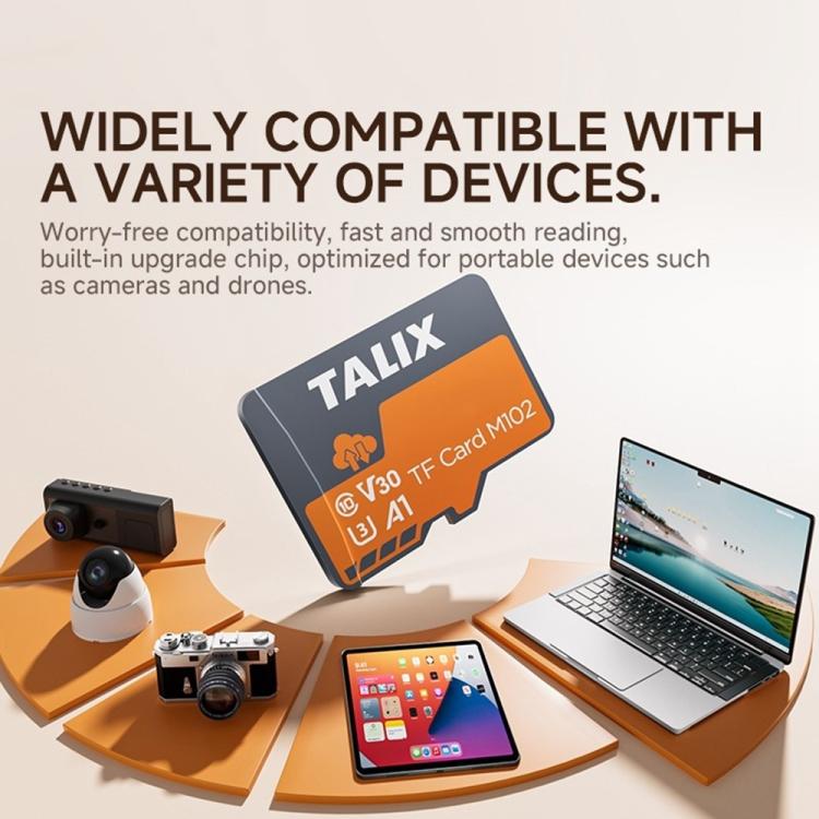 TALIX M102 TF Card U3 V30 A1 4K UHD Video Storage Memory Card, M102-32G, M102-64G, M102-128G, M102-256G, M102-512G